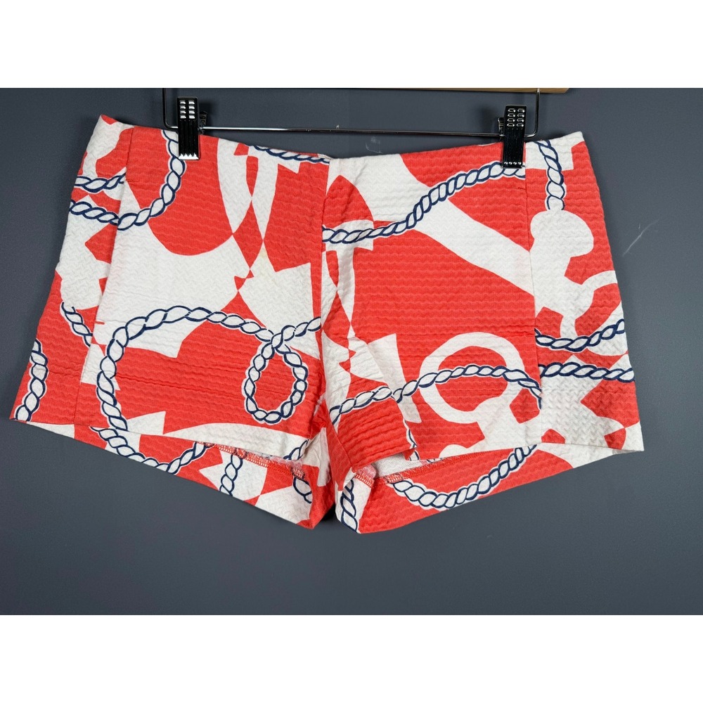 Lilly Pulitzer Red White Anchor Rope Seersucker Shorts Mens Size 4 Nautical